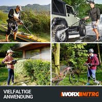 WORX WG633E.9 Hydroshot akumulátorový vysokotlaký čistič 20V - 56 bar max. tlak - pro čištění a zavlažování - výkonný bezkartáčo